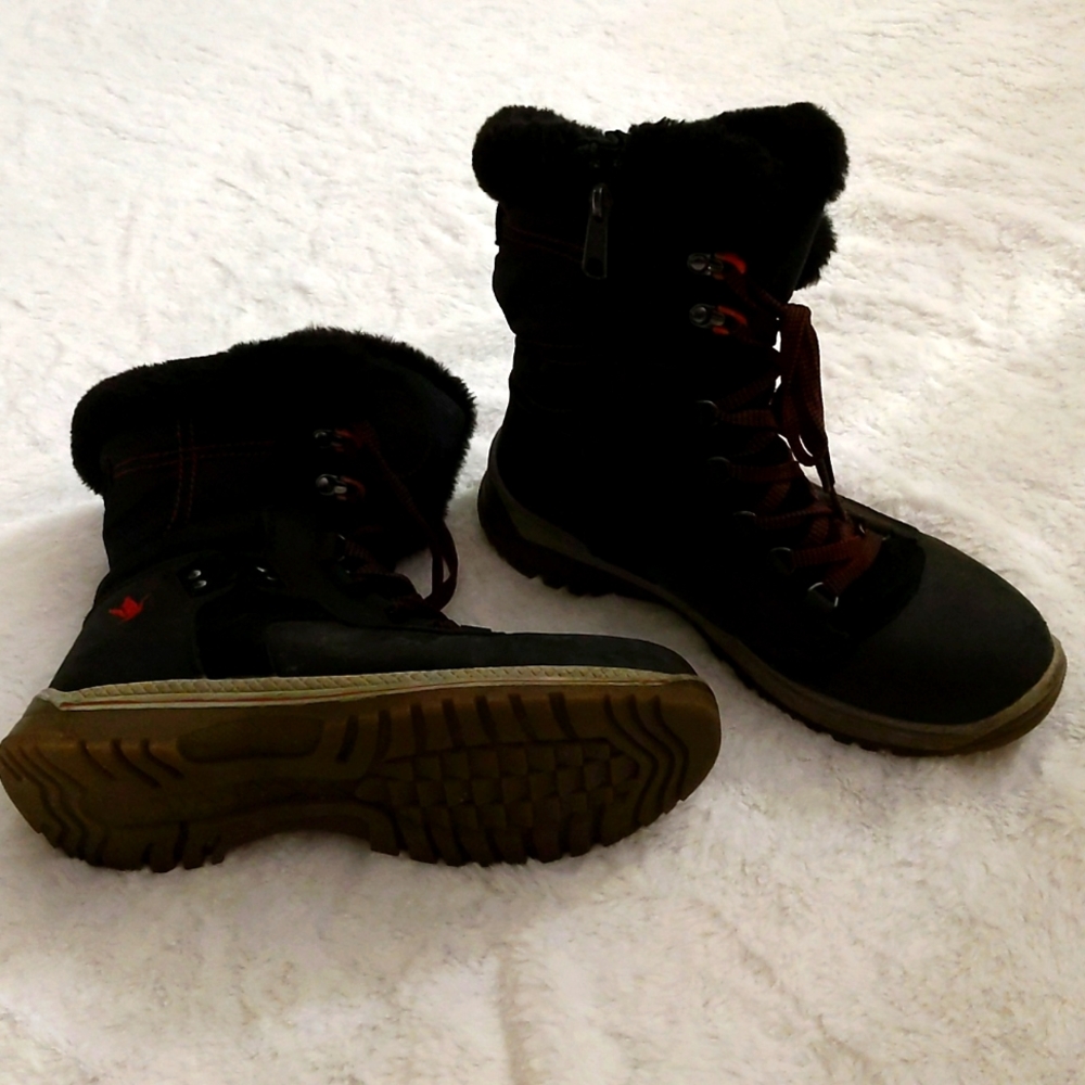 Santana Canada| Black & Red Thinsulate Winter Boots Water Resistant